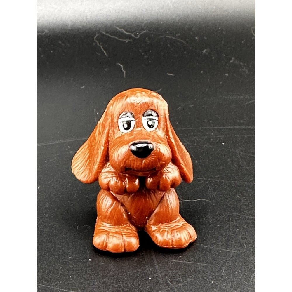 Vintage 1984 LGT Pound Puppies Dog PVC Figure Cake Topper Tonka 1980s Brown